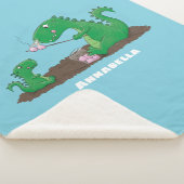 Cute dragons roasting marshmallows cartoon sherpa deken (3/4)