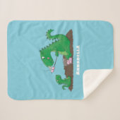 Cute dragons roasting marshmallows cartoon sherpa deken (Voorkant (horizontaal))