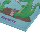 Cute dragons roasting marshmallows cartoon snijplank (Hoek)
