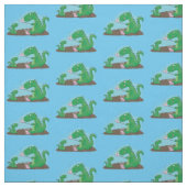 Cute dragons roasting marshmallows cartoon stof (Swatch)