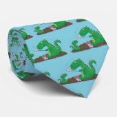 Cute dragons roasting marshmallows cartoon stropdas (Opgerold)