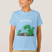 Cute dragons roasting marshmallows cartoon t-shirt (Voorkant)