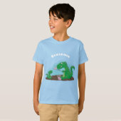 Cute dragons roasting marshmallows cartoon t-shirt (Voorkant volledig)