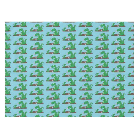 Cute dragons roasting marshmallows cartoon tafelkleed (Voorkant (Horizontaal))