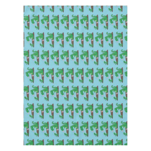 Cute dragons roasting marshmallows cartoon tafelkleed (Voorkant)