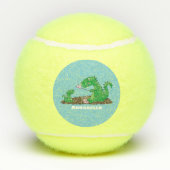 Cute dragons roasting marshmallows cartoon tennisballen (Achterkant)