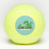 Cute dragons roasting marshmallows cartoon tennisballen