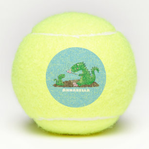 Cute dragons roasting marshmallows cartoon tennisballen