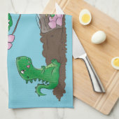 Cute dragons roasting marshmallows cartoon theedoek (Quarter Fold)