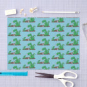 Cute dragons roasting marshmallows cartoon tissuepapier (Craft)