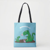 Cute dragons roasting marshmallows cartoon tote bag (Voorkant)