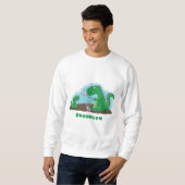 Cute dragons roasting marshmallows cartoon trui (Voorkant volledig)