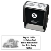 Cute dragons roasting marshmallows cartoon  zelfinktende stempel (In situ)