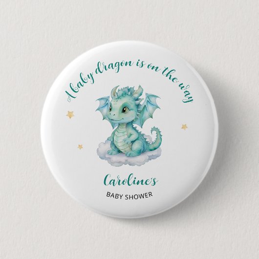 Cute Draken Baby Shower Ronde Button 5,7 Cm (Voorkant)