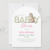 Cute draken uitnodiging voor babyshower. (Voorkant)