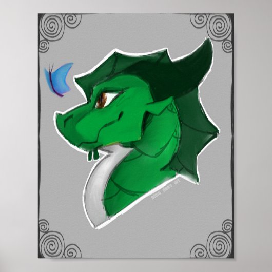 Cute Drakenposter Poster (Voorkant)