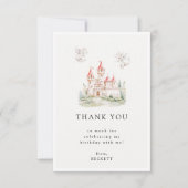 Cute Drakenthempark Verjaardagsfeestje Bedankkaart (Voorkant)
