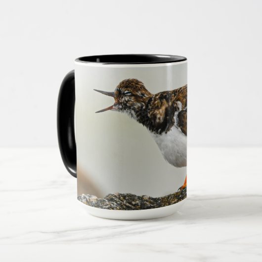 Cute Dramatic Ruddy Turnstone Georgia Fotografie Mok (Voorkant links)