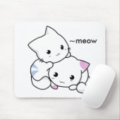 Cute Drawing of Boy and Girl Kitten in Love Muismat (Met muis)