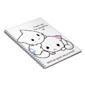 Cute Drawing of Boy and Girl Kitten in Love Notitieboek (Rechterzijde)