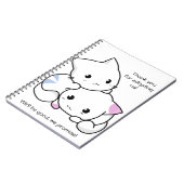 Cute Drawing of Boy and Girl Kitten in Love Notitieboek (Linkerzijde)