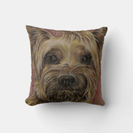 Cute Drawing of Happy Yorkie Silky Kussen