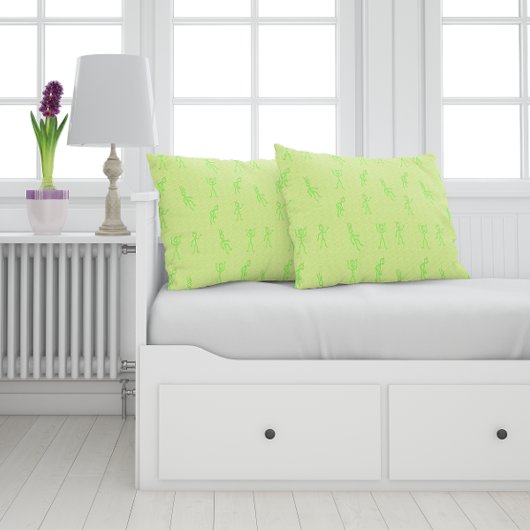 Cute Drawn Kind Green Kussen