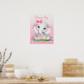 Cute Dream Big Roze Glitter Meisjes Olifant   Poster (Keuken)