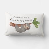Cute Dream Happy Dreams Kinder Sloth Monogram Kussen (Voorkant)