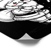 Cute Dreaming Kawaii Santa Claus Poster (Hoek)