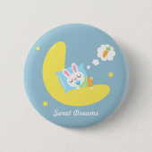 Cute Dreamweaver Baby Bunny voor kinderen Ronde Button 5,7 Cm (Voorkant)
