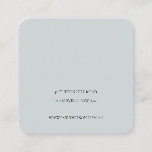 Cute Dreamweaver Blue Aqua Butterfly Earring Displ Vierkante Visitekaartje (Achterkant)