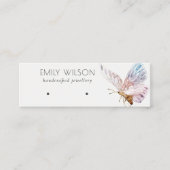 Cute Dreamweaver Blush Aqua Butterfly Earring Disp Mini Visitekaartje (Voorkant)
