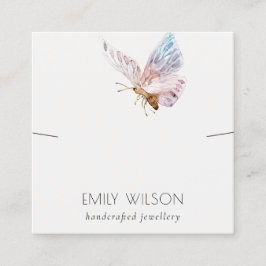 Cute Dreamweaver Blush Aqua Butterfly Earring Disp Vierkante Visitekaartje