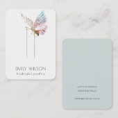 Cute Dreamweaver Blush Aqua Butterfly Hairpin Disp Visitekaartje (Voorkant / Achterkant)
