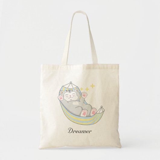 Cute Dreamweaver Kitty Cat in Hammock Tote Bag (Voorkant)