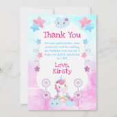 Cute Dreamweaver Unicorn Rainbow Cloud Birthday Pa Bedankkaart (Voorkant)
