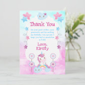 Cute Dreamweaver Unicorn Rainbow Cloud Birthday Pa Bedankkaart (Staand voorkant)