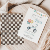 Cute driewieler eerste verjaardagsuitnodiging kaart