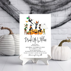 Cute "Drink up Witches" Adult Halloween Party Kaart