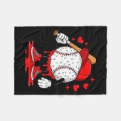 Cute Dripng Baseball Lover Valentines Day Boys Kid Fleece Deken (Voorkant (Horizontaal))