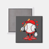 Cute Dripng Baseball Lover Valentines Day Boys Kid Magneet (Voorkant / Achterkant)