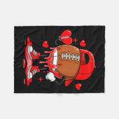 Cute Dripng Football Lover Heart Valentines Day Bo Fleece Deken (Voorkant (Horizontaal))