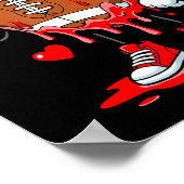 Cute Dripng Football Lover Heart Valentines Day Bo Poster (Hoek)