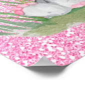 Cute Droom Groot Roze Glitter Meisje Olifant   Poster (Hoek)