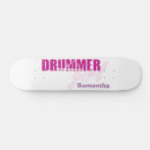 Cute Drummer Girl First Name Paarse Grunge Text Persoonlijk Skateboard (Horizontaal)