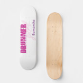 Cute Drummer Girl First Name Paarse Grunge Text Persoonlijk Skateboard (Voorkant)