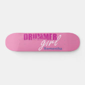 Cute Drummer Girl First Name Paarse Grunge Text Persoonlijk Skateboard (Horizontaal)