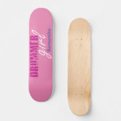 Cute Drummer Girl First Name Paarse Grunge Text Persoonlijk Skateboard (Voorkant)