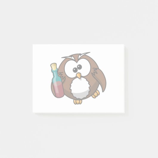 Cute Drunken Cartoon Owl Post-it® Notes (Voorkant)